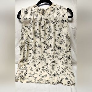 Maurice's sleeveless mock neck, 3X, cream floral